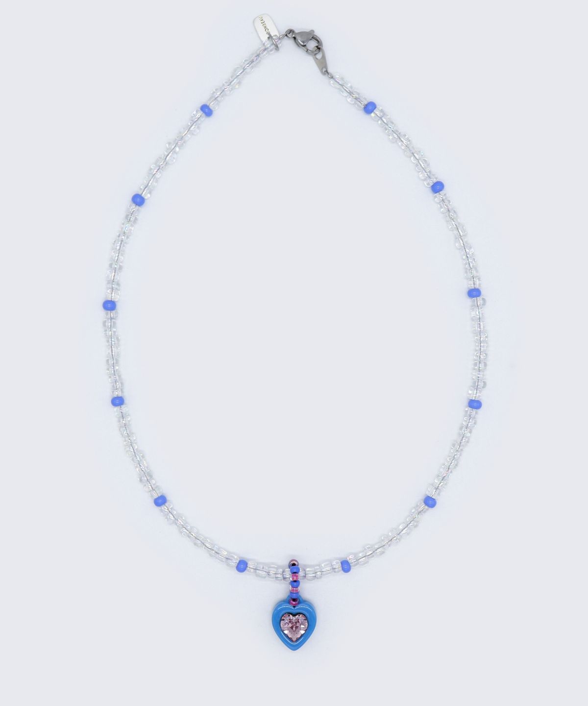 봉보(BONBEAU) Swarovski heart stone color beads Necklace 스와로브스키 하트 스톤 팬던트 컬러 비즈 목걸이