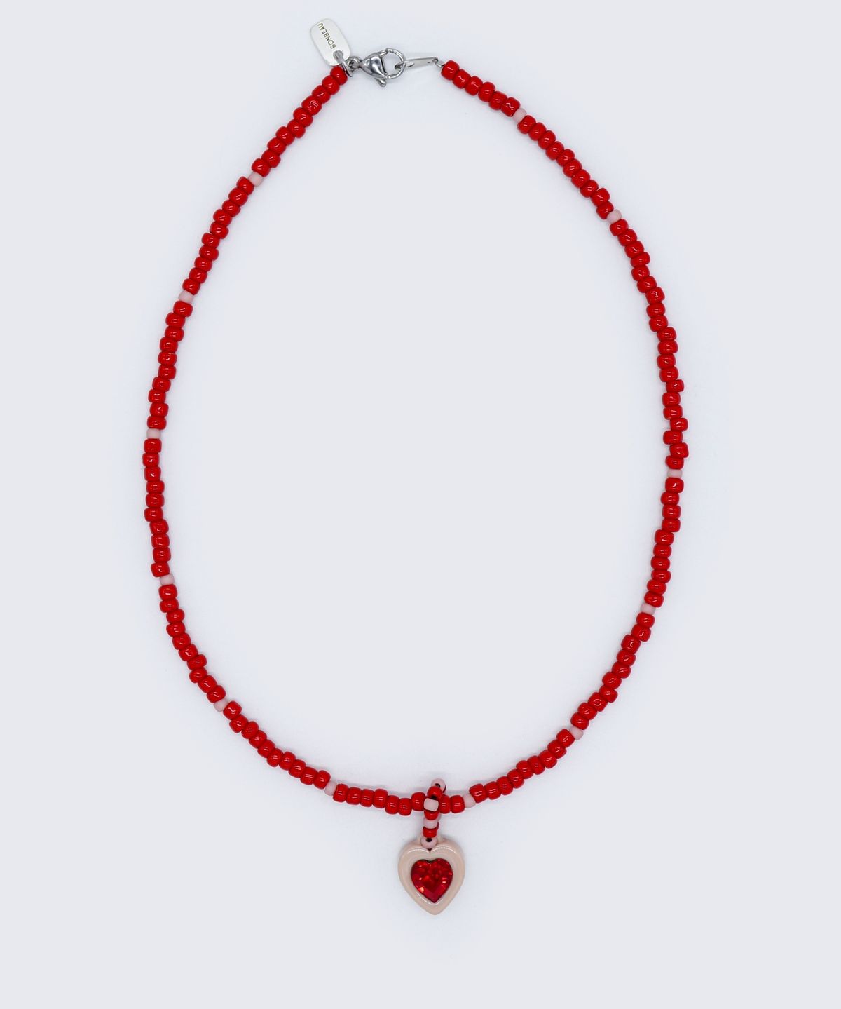 봉보(BONBEAU) Swarovski heart stone color beads Necklace 스와로브스키 하트 스톤 팬던트 컬러 비즈 목걸이