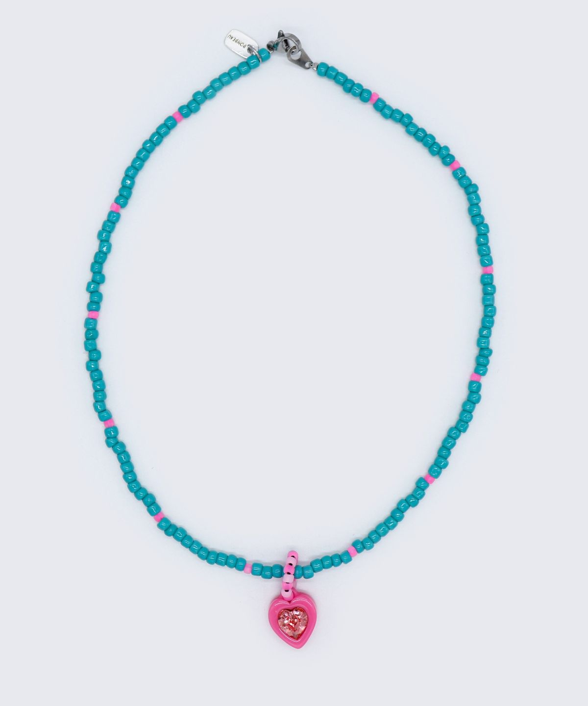 봉보(BONBEAU) Swarovski heart stone color beads Necklace 스와로브스키 하트 스톤 팬던트 컬러 비즈 목걸이
