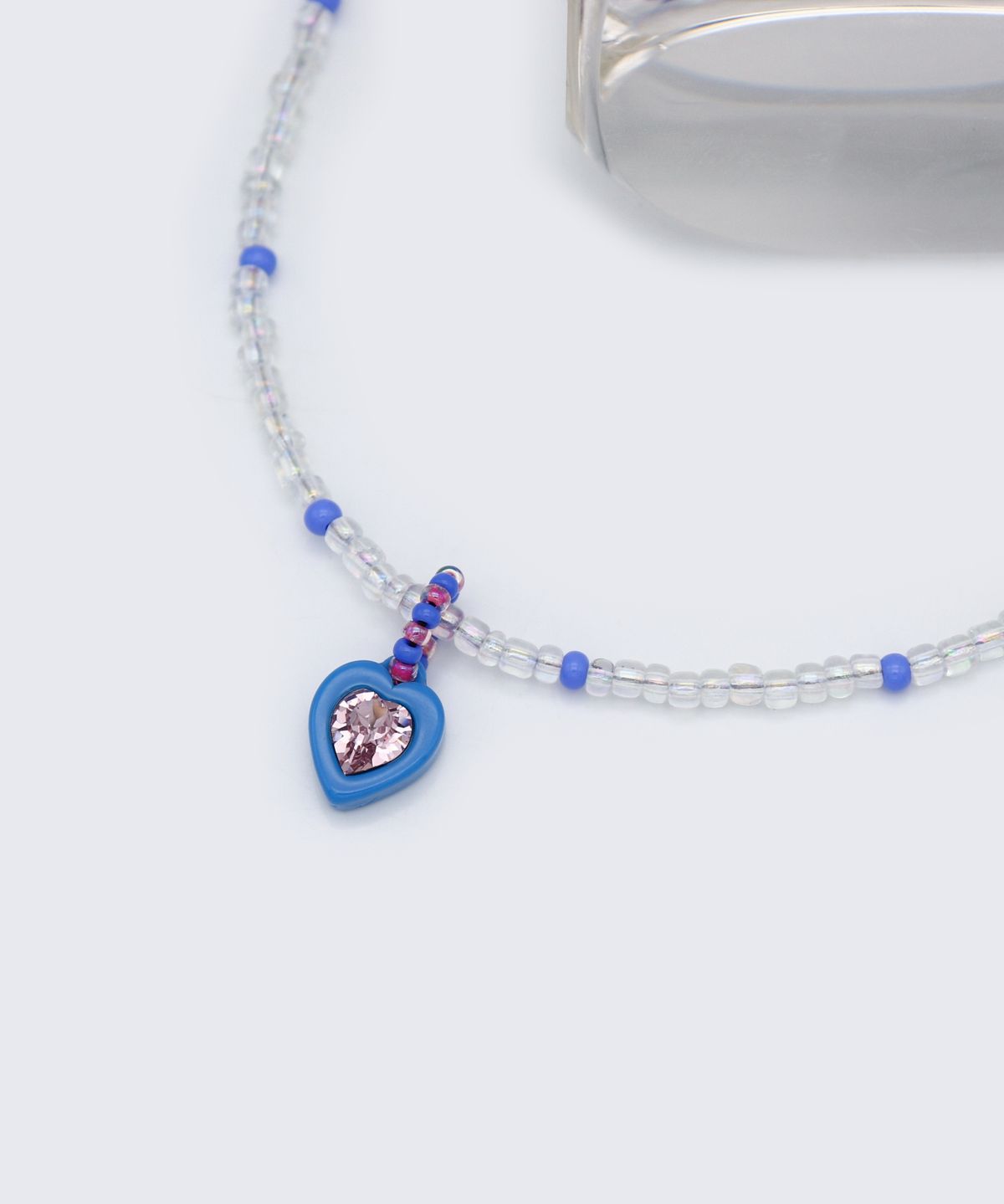 봉보(BONBEAU) Swarovski heart stone color beads Necklace 스와로브스키 하트 스톤 팬던트 컬러 비즈 목걸이
