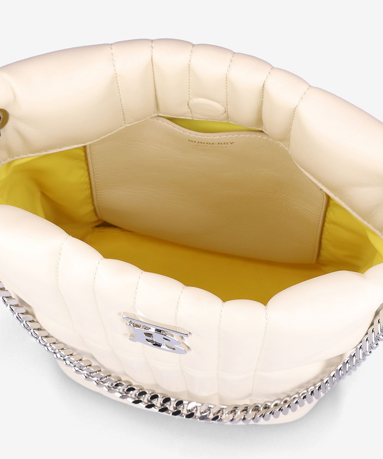 ☆BURBERRY☆Small Quilted Lola Bucket Bag - Pale Vanilla☆ BURBERRY Lambskin Quilted Small Lola Bucket Bag Pale Vanilla