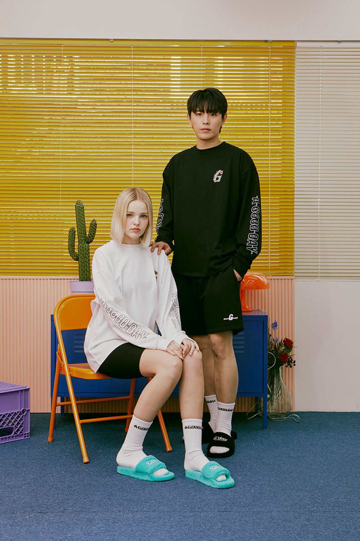 어굿데이(AGOODDAY) [UNISEX] 플라워지 롱슬리브 티셔츠(black)