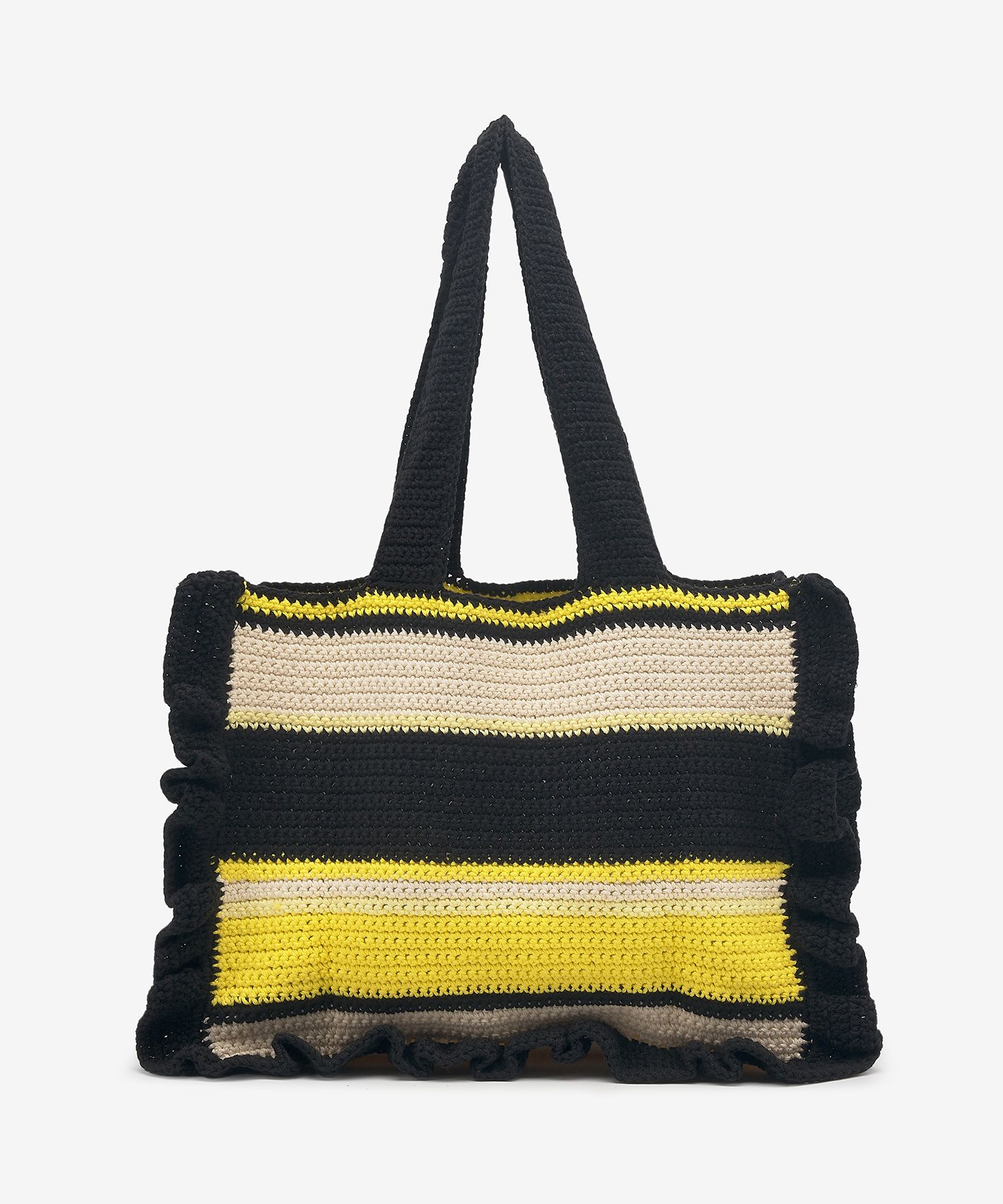 【Ganni】Cotton Crocheted Frillトートバッグ★送料・関税込★ MUSINSA | GANNI Cotton Crochet Frill Tote Bag - Yellow