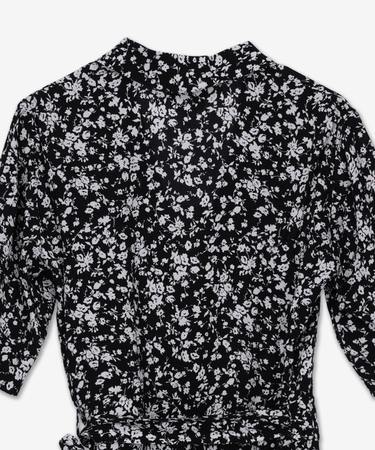 ★Ganni★ Mini Flower Print V-Neck One Piece Black F7475099 MUSINSA | GANNI Mini Flower Printed V-neck Dress - Black