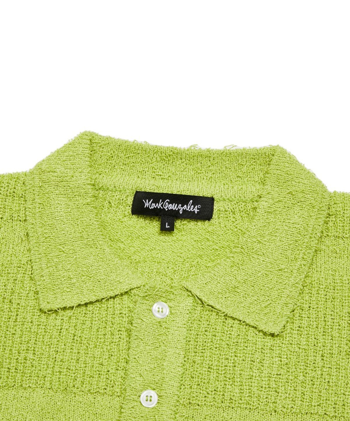 마크곤잘레스(MARK GONZALES) STRIPE KNIT S/S POLO - NEON YELLOW