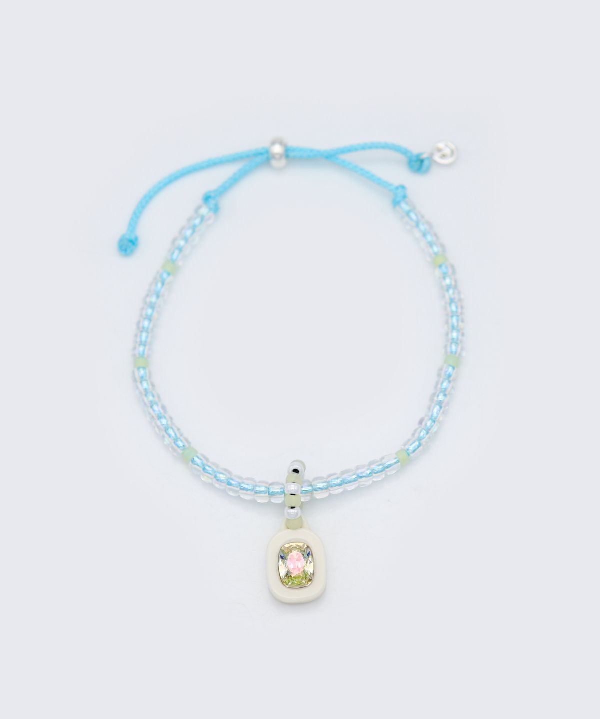 봉보(BONBEAU) Swarovski square stone color beads Bracelet 스와로브스키 스퀘어 스톤 컬러 비즈 매듭 팔찌