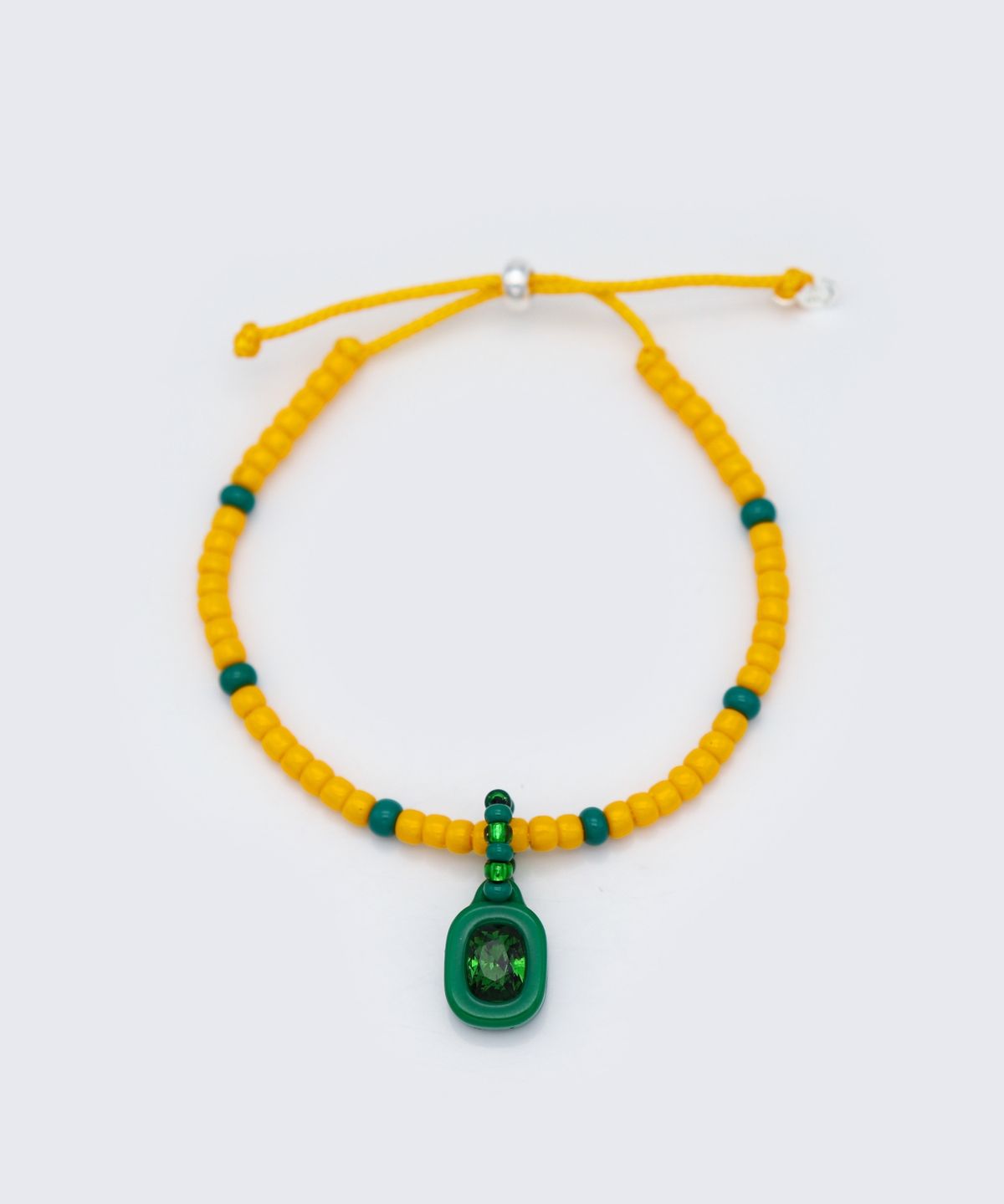 봉보(BONBEAU) Swarovski square stone color beads Bracelet 스와로브스키 스퀘어 스톤 컬러 비즈 매듭 팔찌