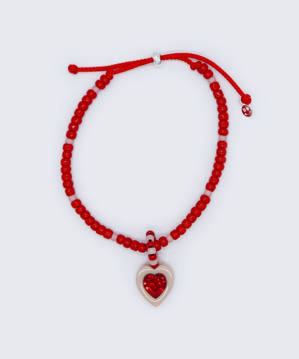 봉보(BONBEAU) Swarovski heart stone color beads Bracelet 스와로브스키 하트 스톤 컬러 비즈 매듭 팔찌