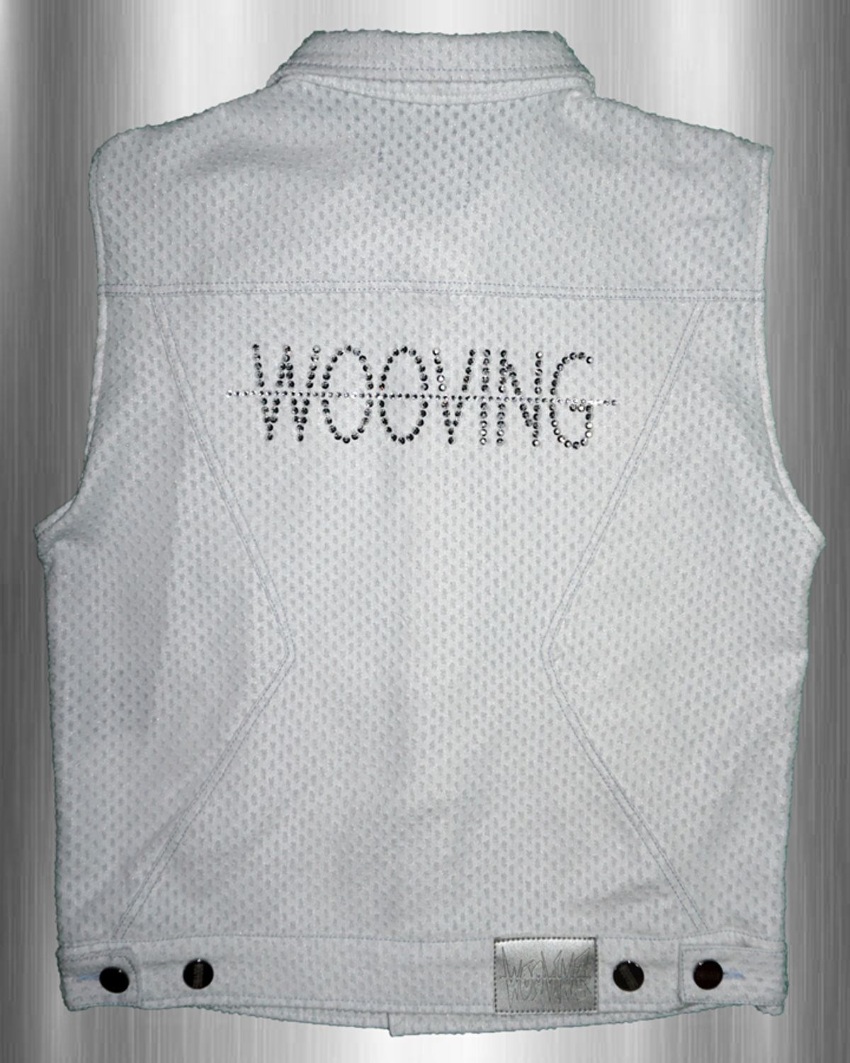우빙(WOOVING) PUNCHING DENIM VEST (WHITE)