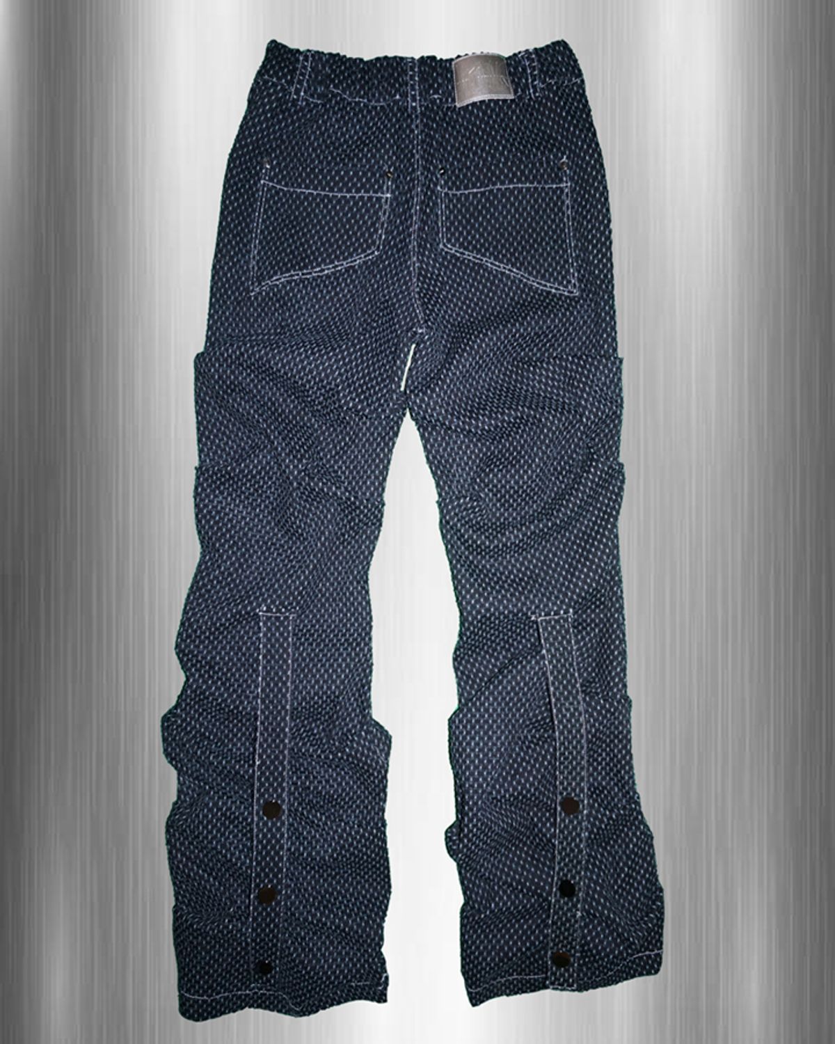 우빙(WOOVING) CRUMBLE PUNCHING DENIM PANTS (NAVY)