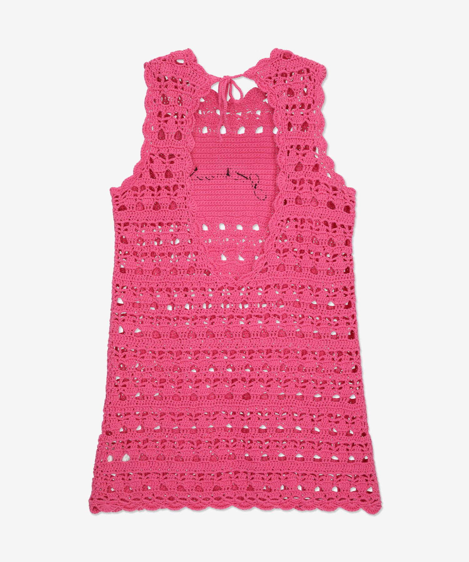MUSINSA | GANNI Crochet Cover-Up Slip Dress - Shocking Pink / K1807483