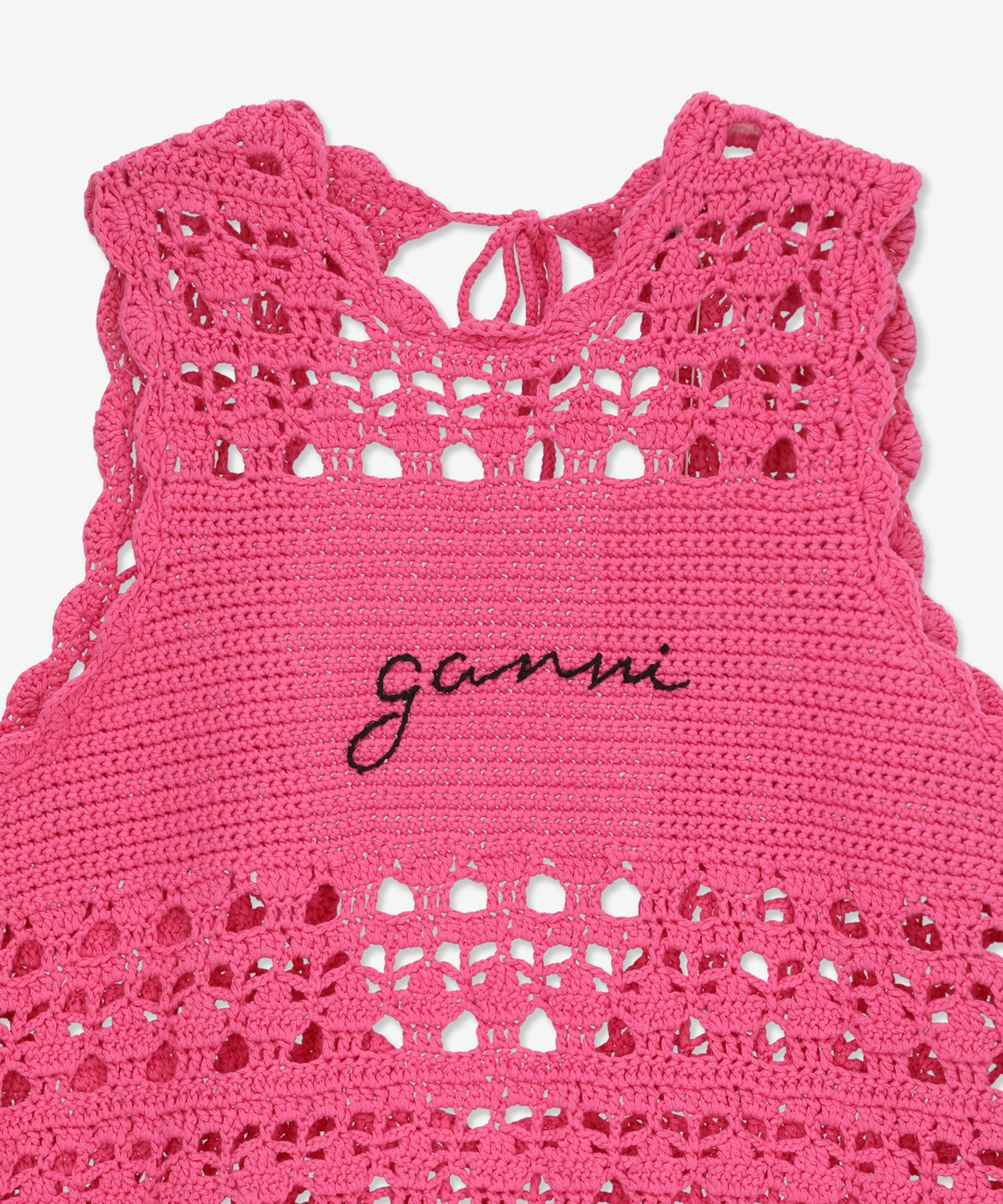 ★Ganni★ Crochet Cover Up Slip Dress Shocking Pink K1807483 MUSINSA | GANNI Crochet Cover Up Slip Dress - Shocking Pink