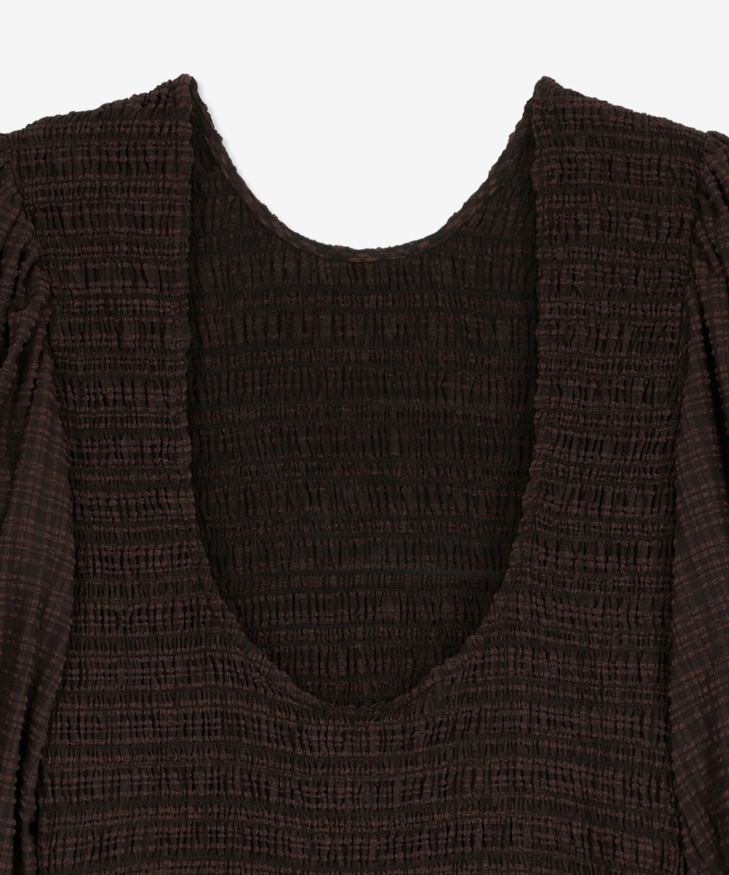 ★Ganni★ Stretch Seersucker Smoke Mini Dress Chicory Coffee MUSINSA | GANNI Stretch Siercer Smoke Mini Dress - Chicory