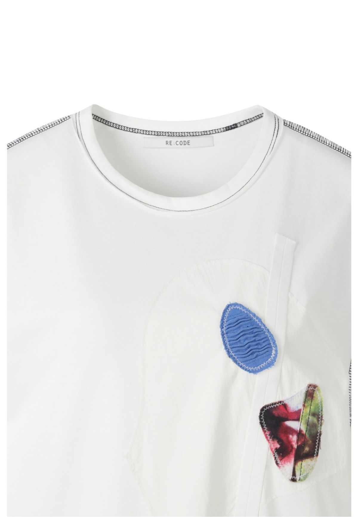 래코드(RECODE) [SM Entertainment] Patchwork unisex T-shirt_R0TAS23200WHX