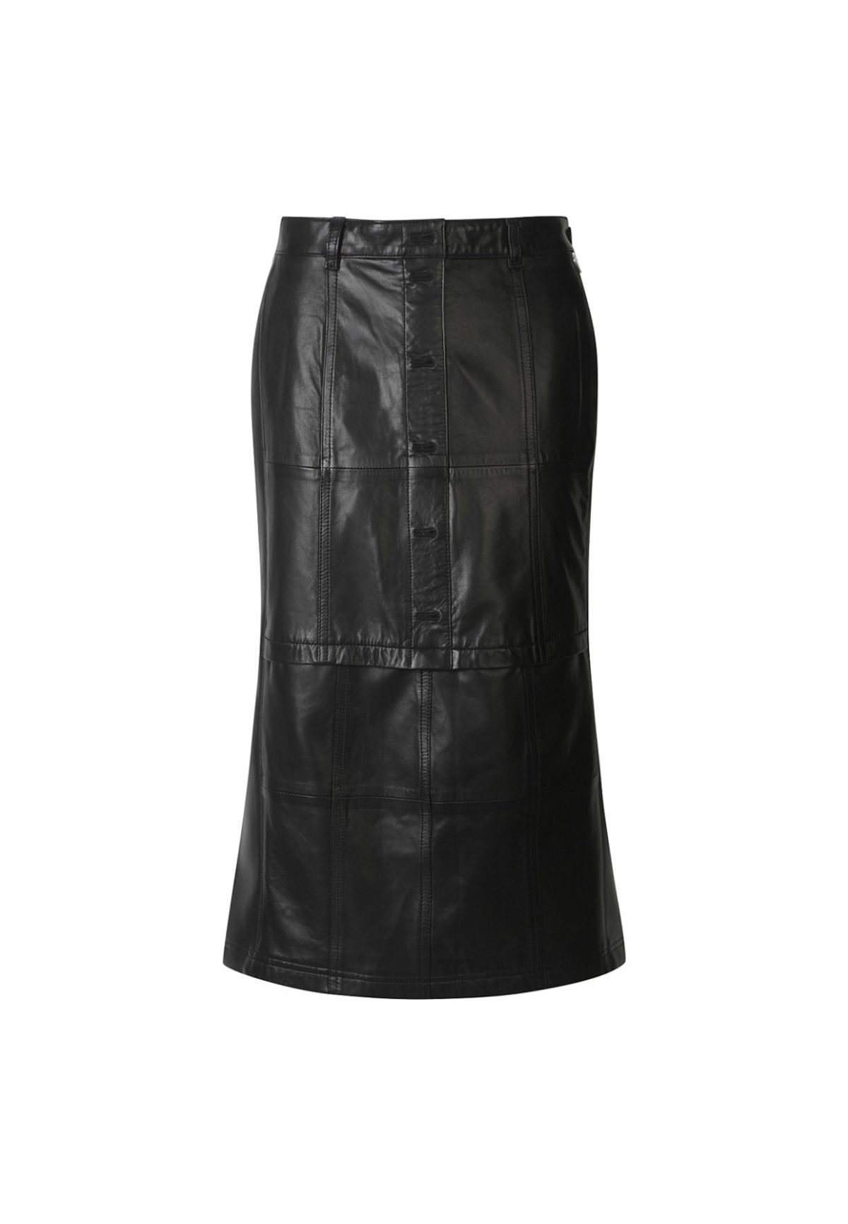 래코드(RECODE) [여성] Back Cutting  Leather Denim Skirt_R0KAS23003BKX