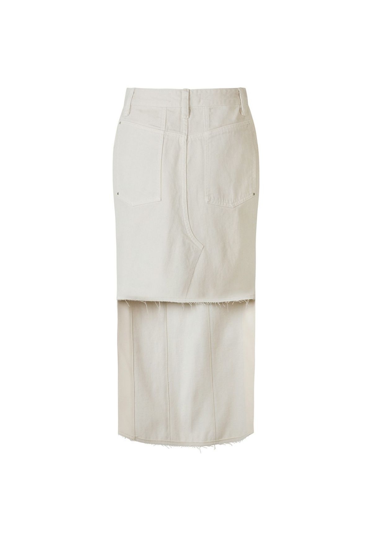 래코드(RECODE) [여성] Back Cutting Denim Long Skirt_R0KAS23004GYX