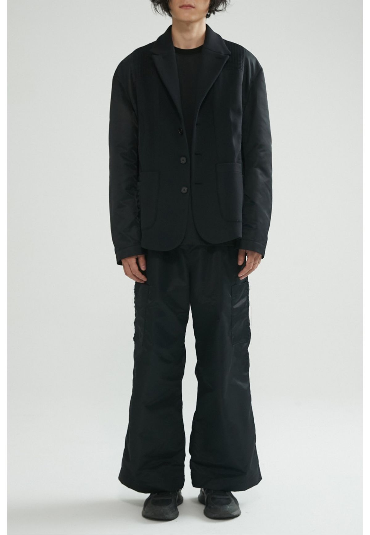 래코드(RECODE) Knit Patched Jacket_RKJAS23602BKX