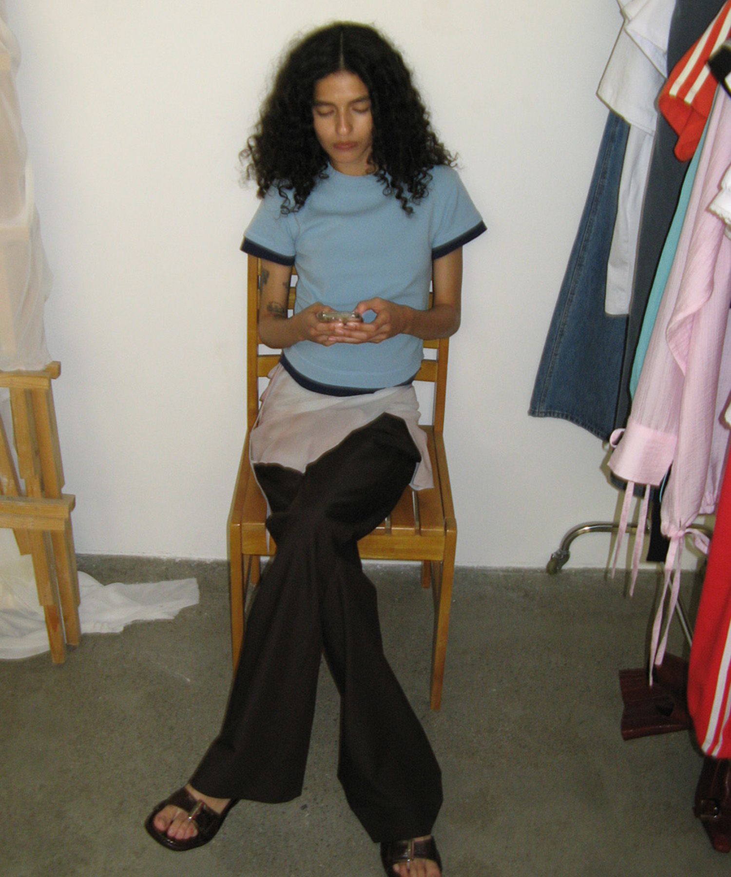 MUSINSA | PARTIMENTO WOMEN Layered Short Sleeve Tee_Sky Blue