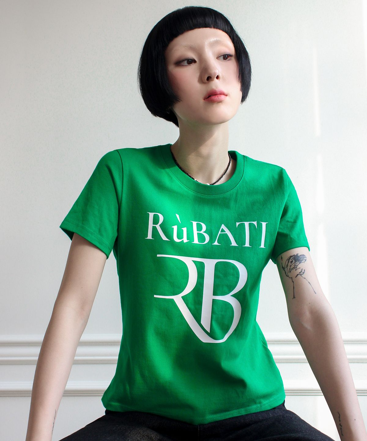 루바티(RUBATI) R.B Logo Tshirt (GREEN)