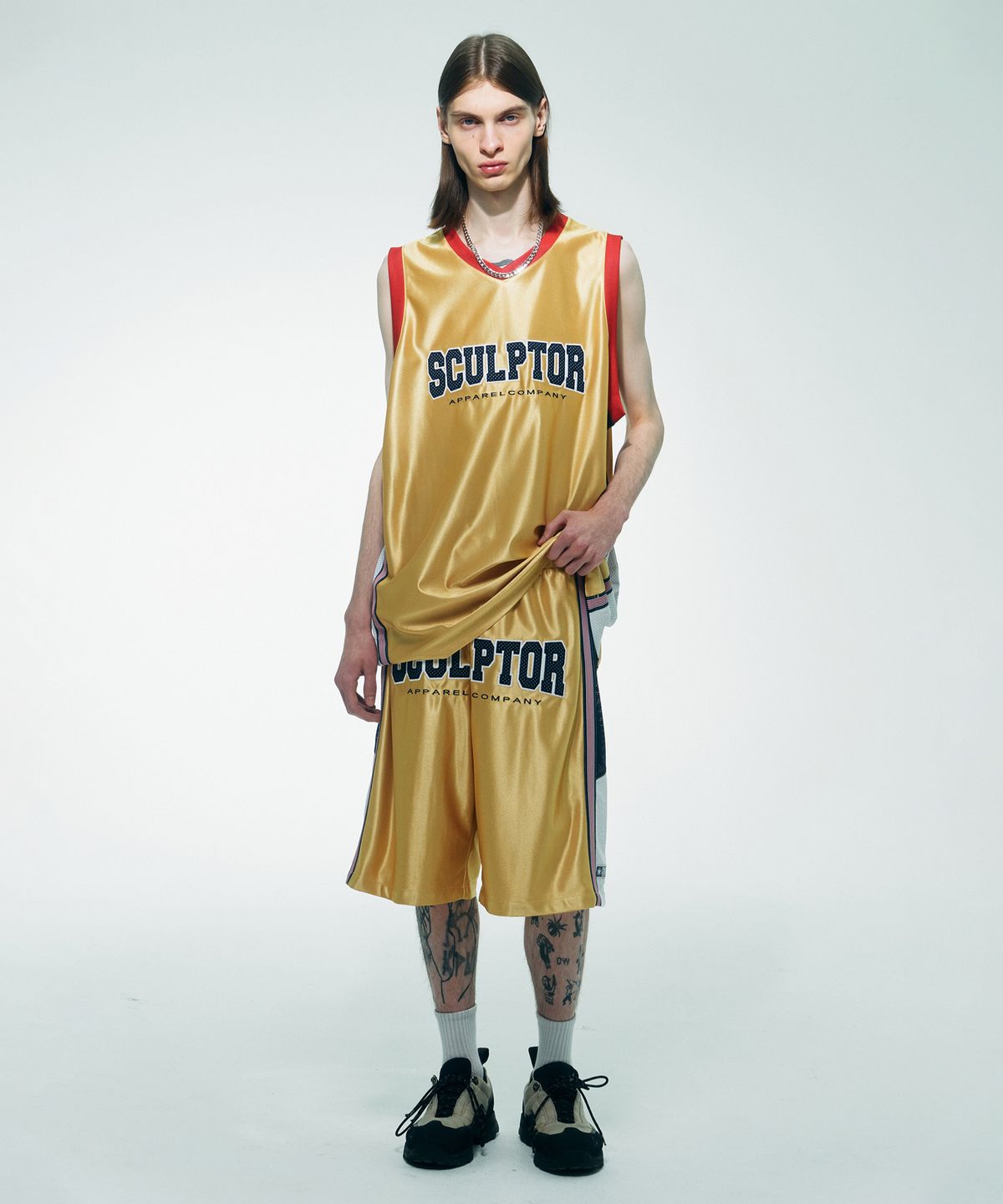 스컬프터(SCULPTOR) Classic Logo Basketball Sleeveless Top Gold