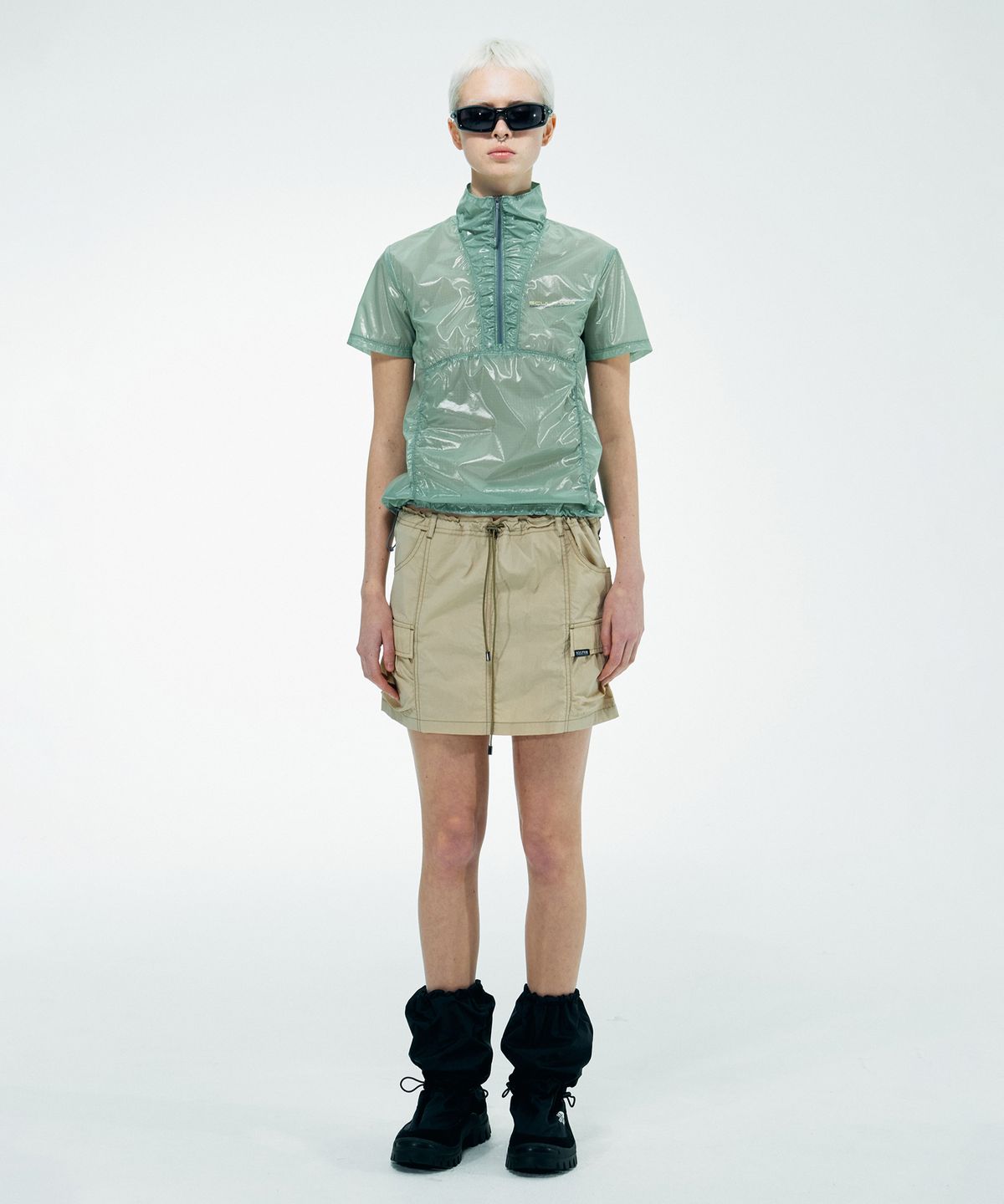 스컬프터(SCULPTOR) Half Zip Sweat Suit Top Pale Mint