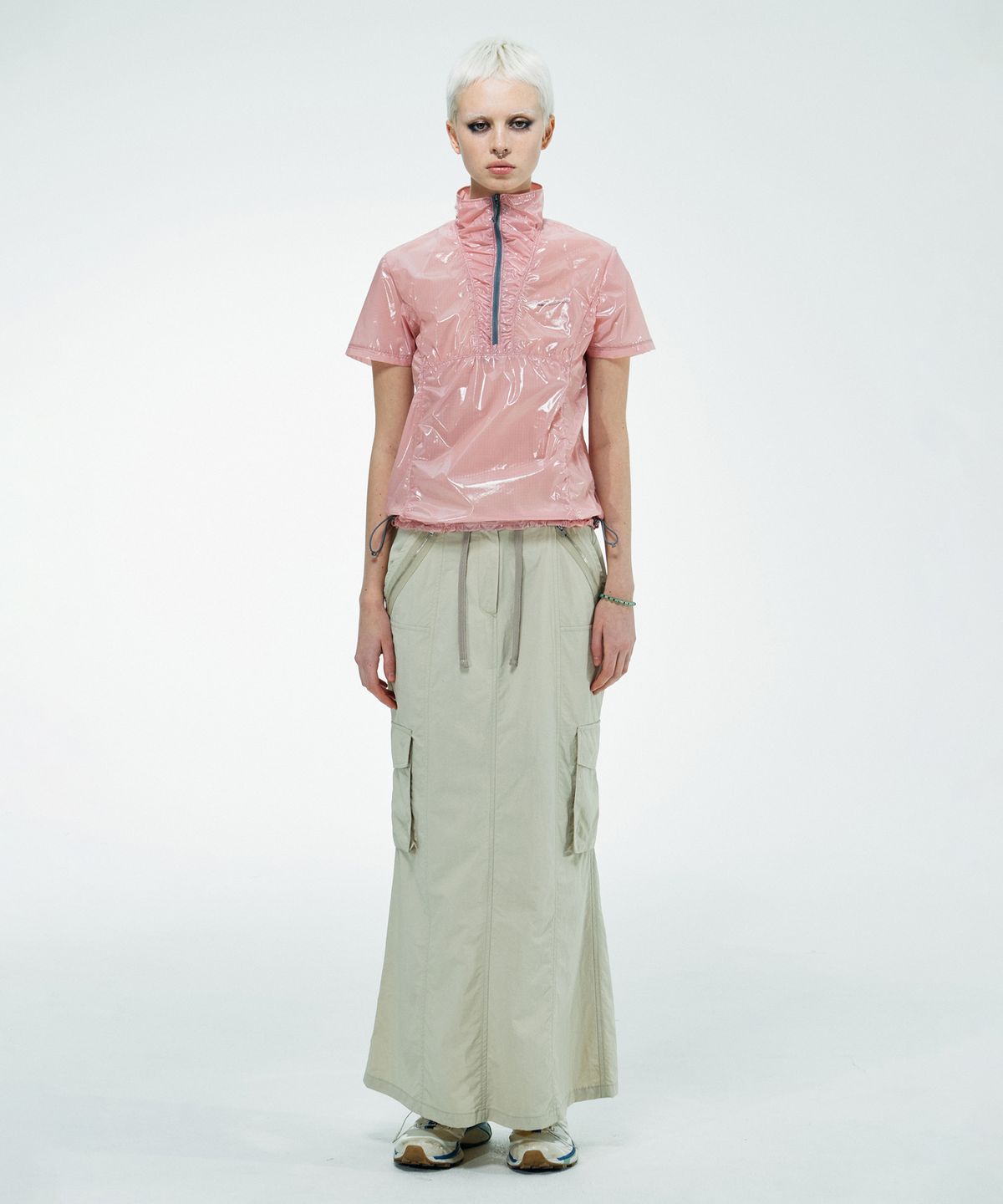 스컬프터(SCULPTOR) Half Zip Sweat Suit Top Pale Pink
