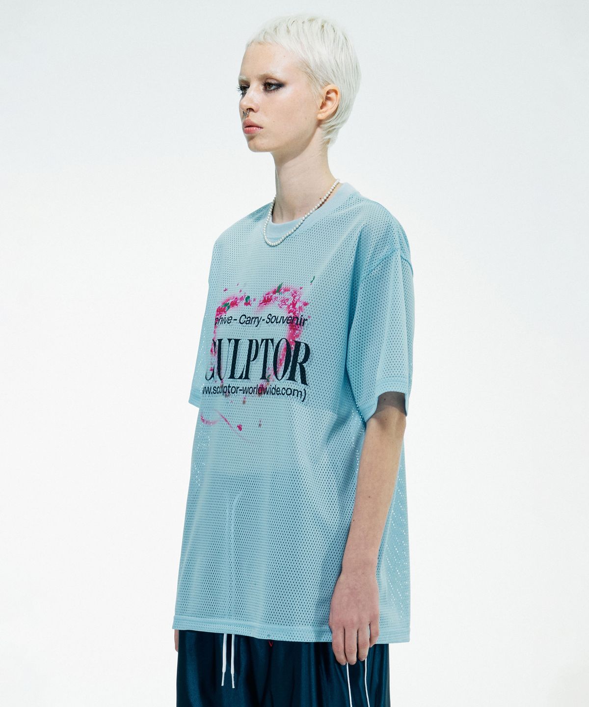 스컬프터(SCULPTOR) Souvenir Mesh Tee Baby Blue