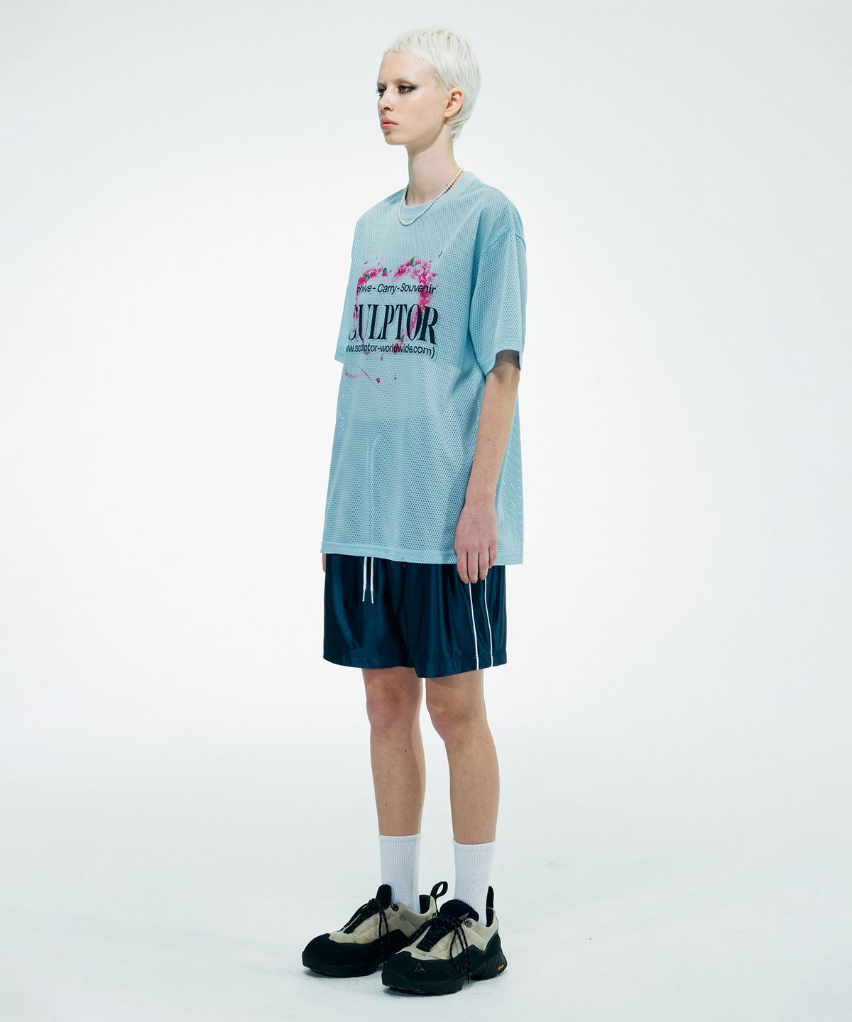 스컬프터(SCULPTOR) Souvenir Mesh Tee Baby Blue
