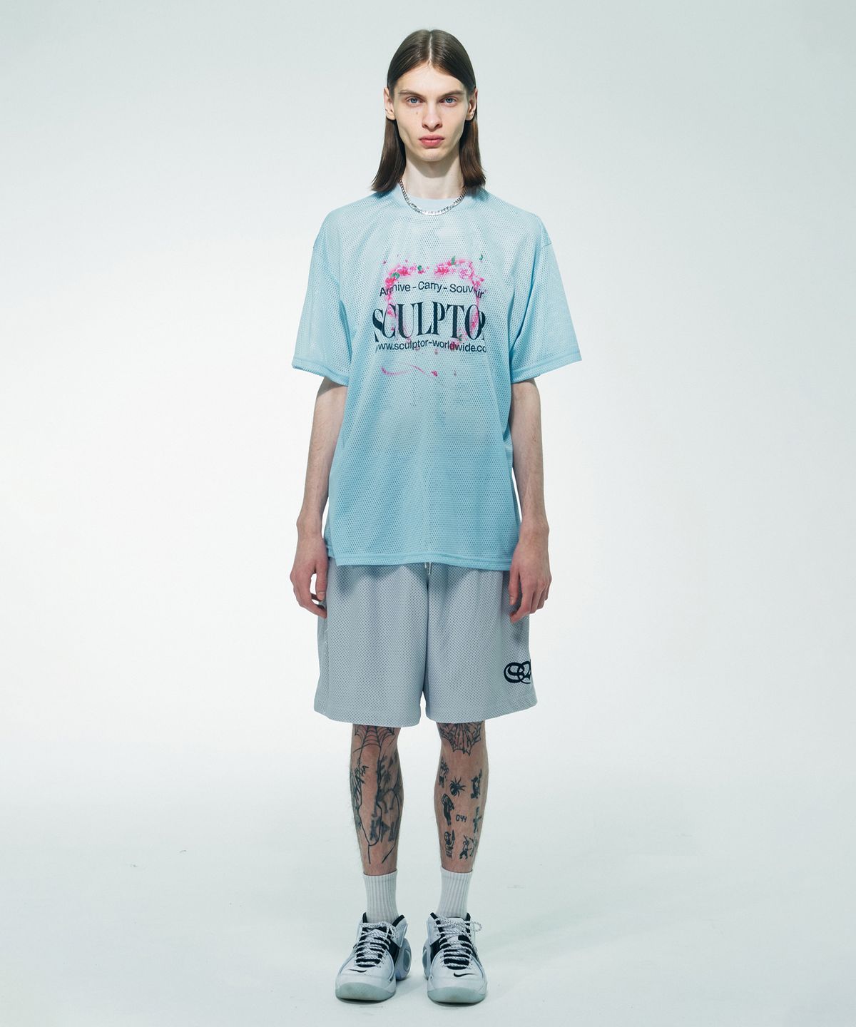 스컬프터(SCULPTOR) Souvenir Mesh Tee Baby Blue