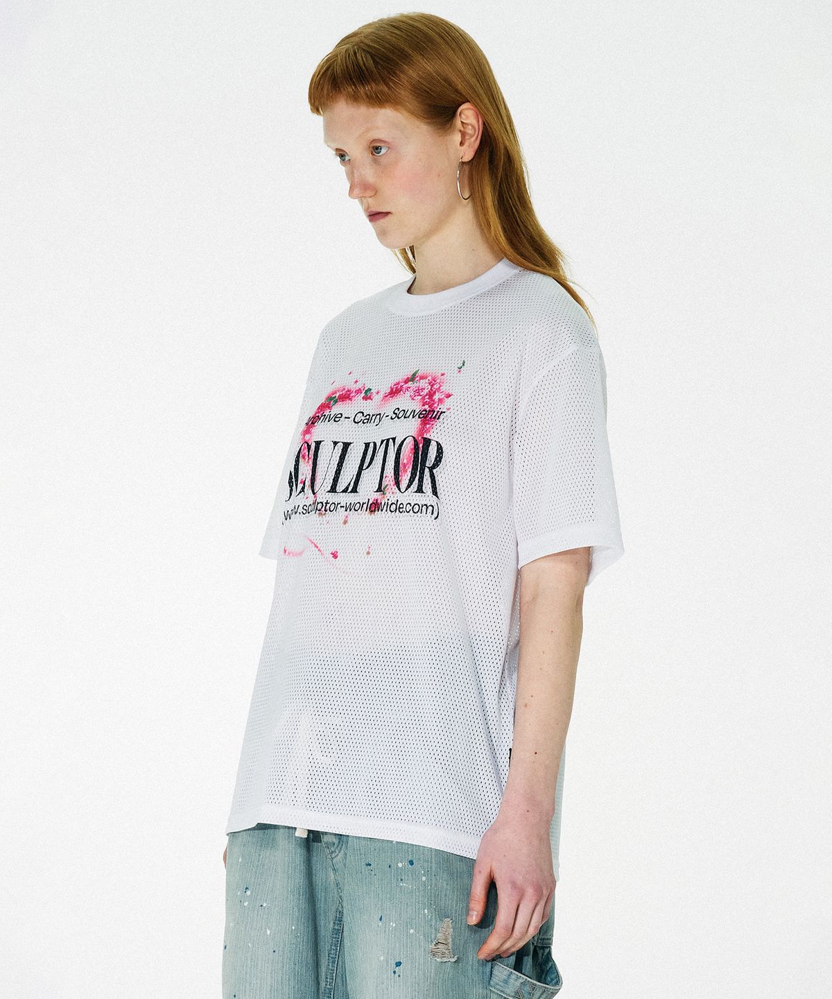 스컬프터(SCULPTOR) Souvenir Mesh Tee White