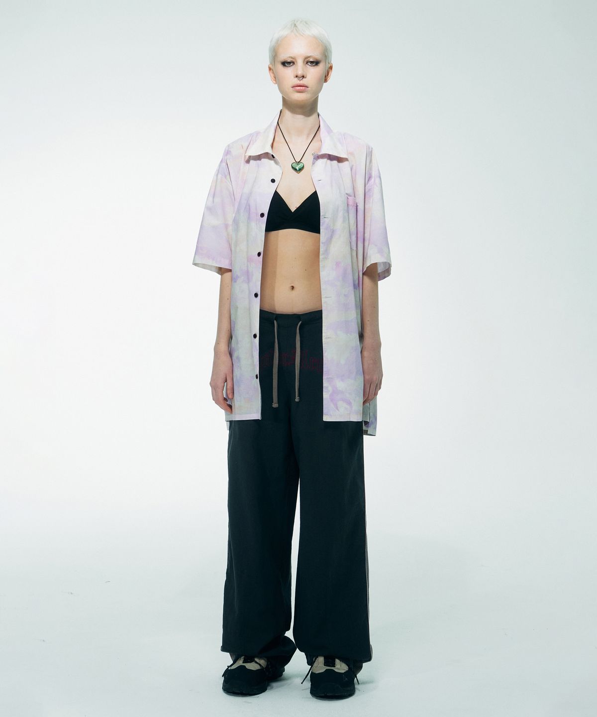 스컬프터(SCULPTOR) Cloudy Ocean Hawaiian Shirts Pink Cloud