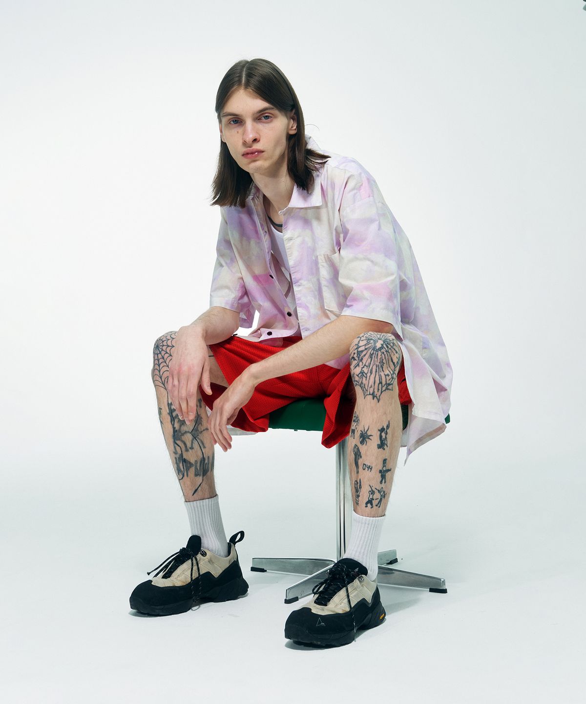 스컬프터(SCULPTOR) Cloudy Ocean Hawaiian Shirts Pink Cloud
