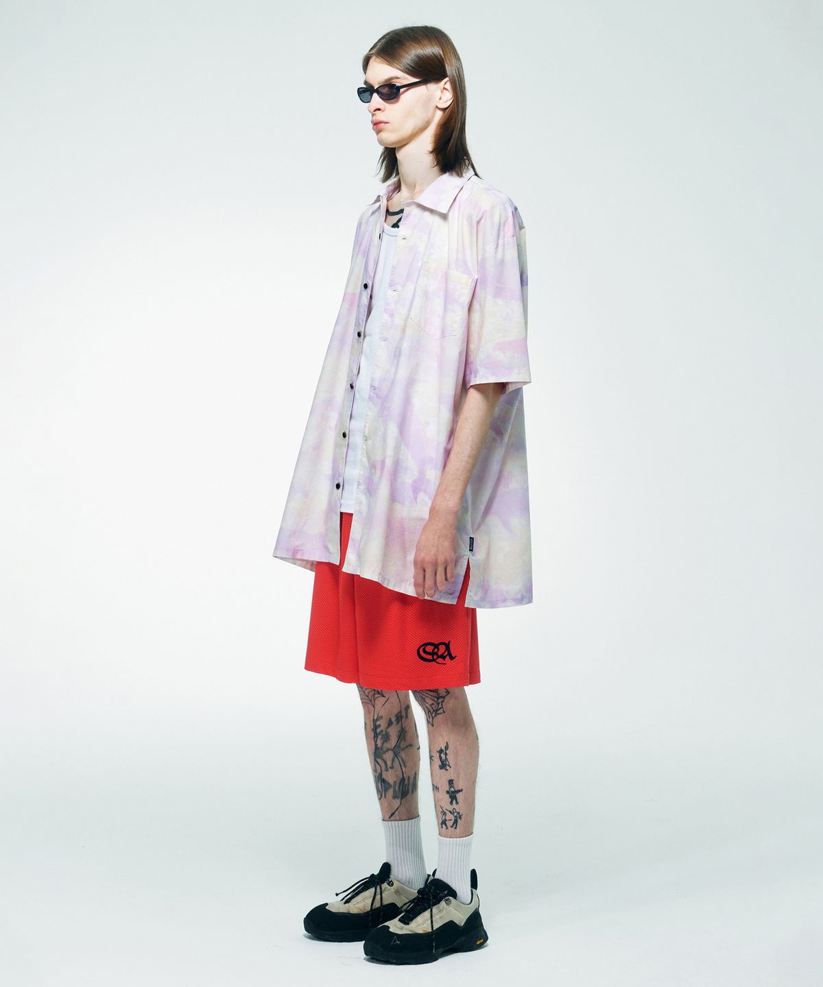 스컬프터(SCULPTOR) Cloudy Ocean Hawaiian Shirts Pink Cloud