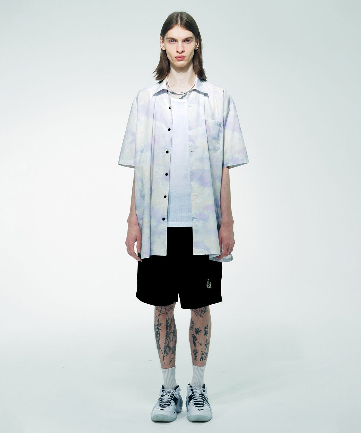 스컬프터(SCULPTOR) Cloudy Ocean Hawaiian Shirts Blue Cloud
