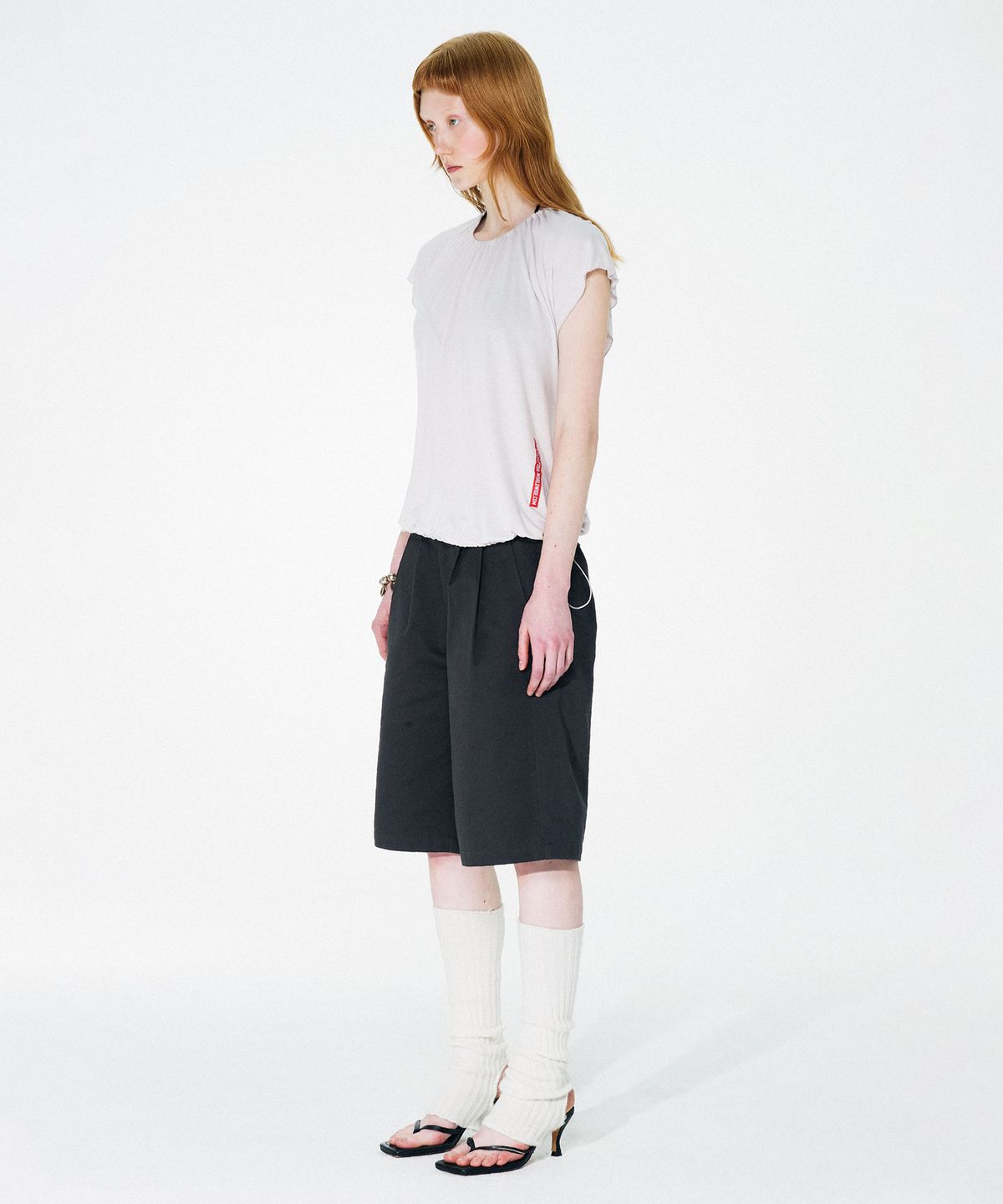 스컬프터(SCULPTOR) Pumkin Shrring Top Pale Gray