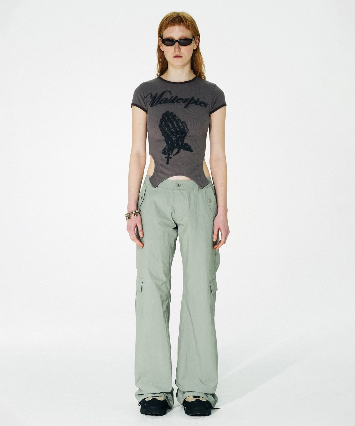스컬프터(SCULPTOR) Corset Line Tee Ash Brown