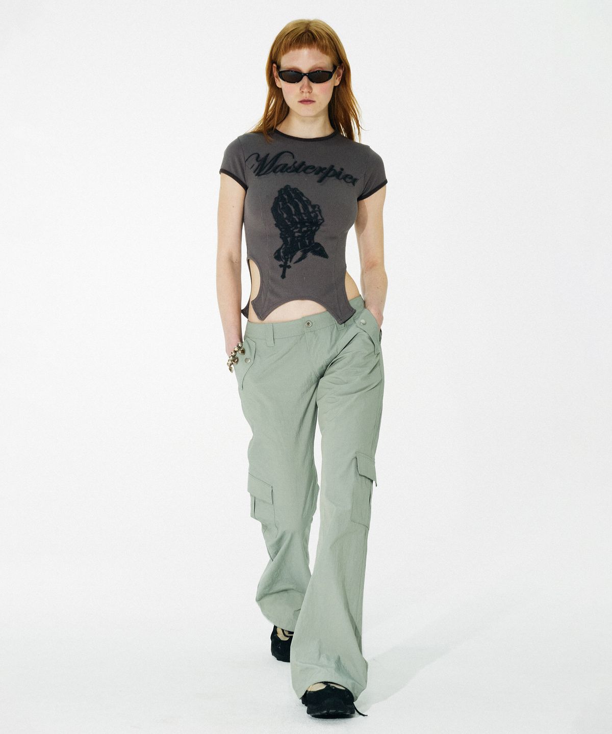 스컬프터(SCULPTOR) Corset Line Tee Ash Brown