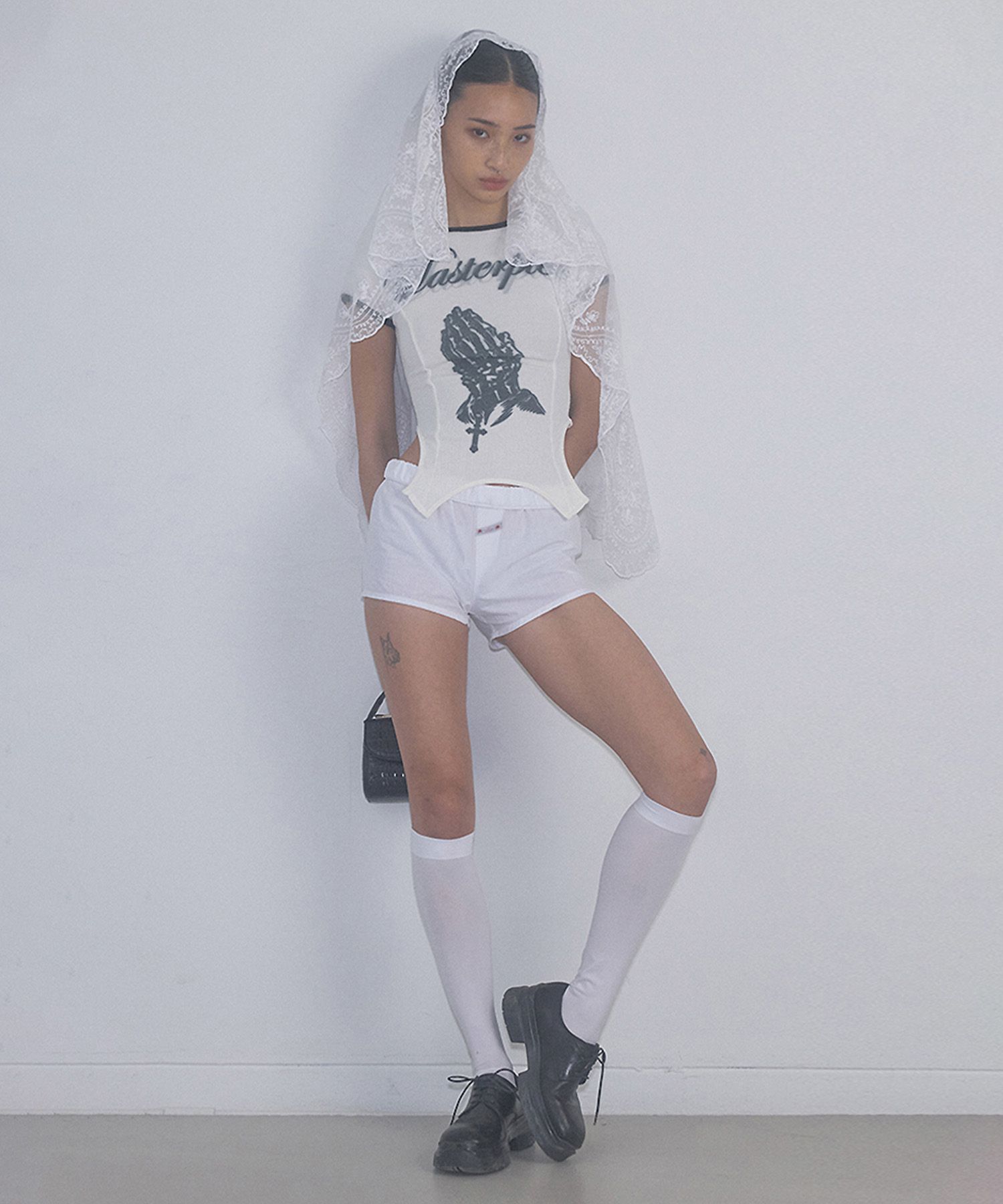MUSINSA公式 | SCULPTOR Corset Line Tee White