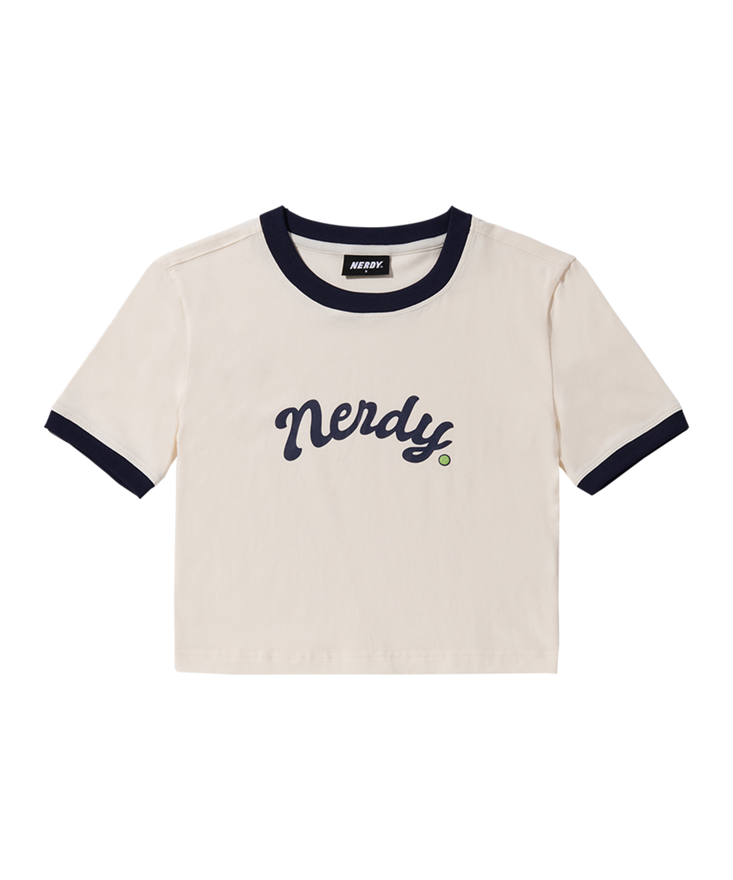 [ NERDY ]★Blank Logo Ringer Crop Short Sleeve T-Shirt Set MUSINSA | NERDY Women's Cursive Logo Ringer Crop Short