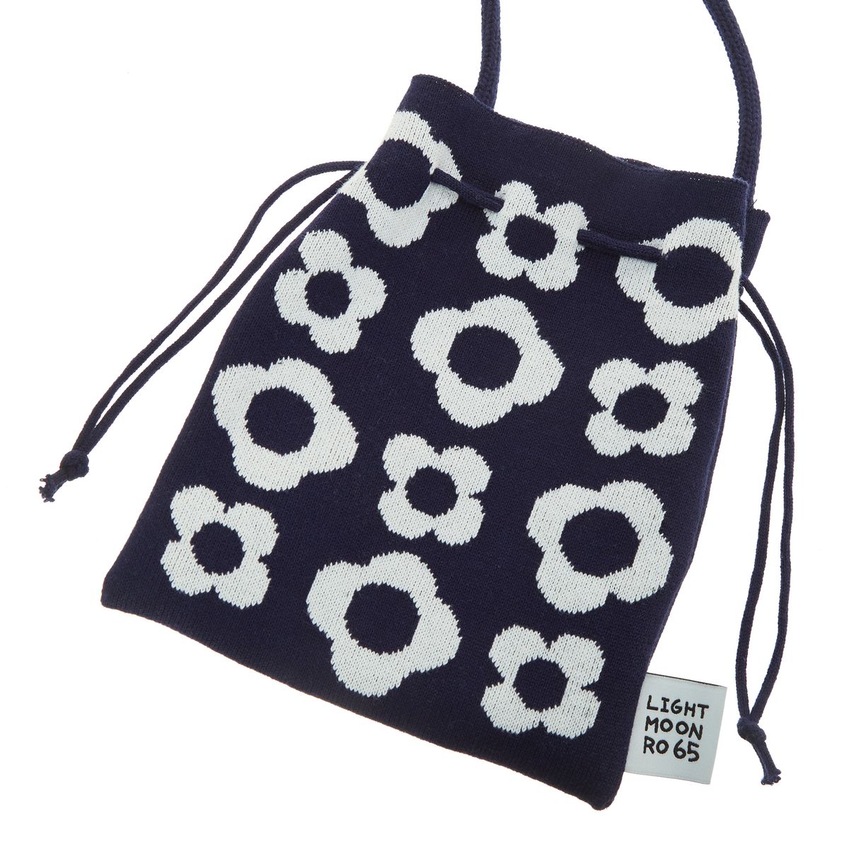 엘엠알(LMR) FLOWER KNIT POUCH BAG NAVY