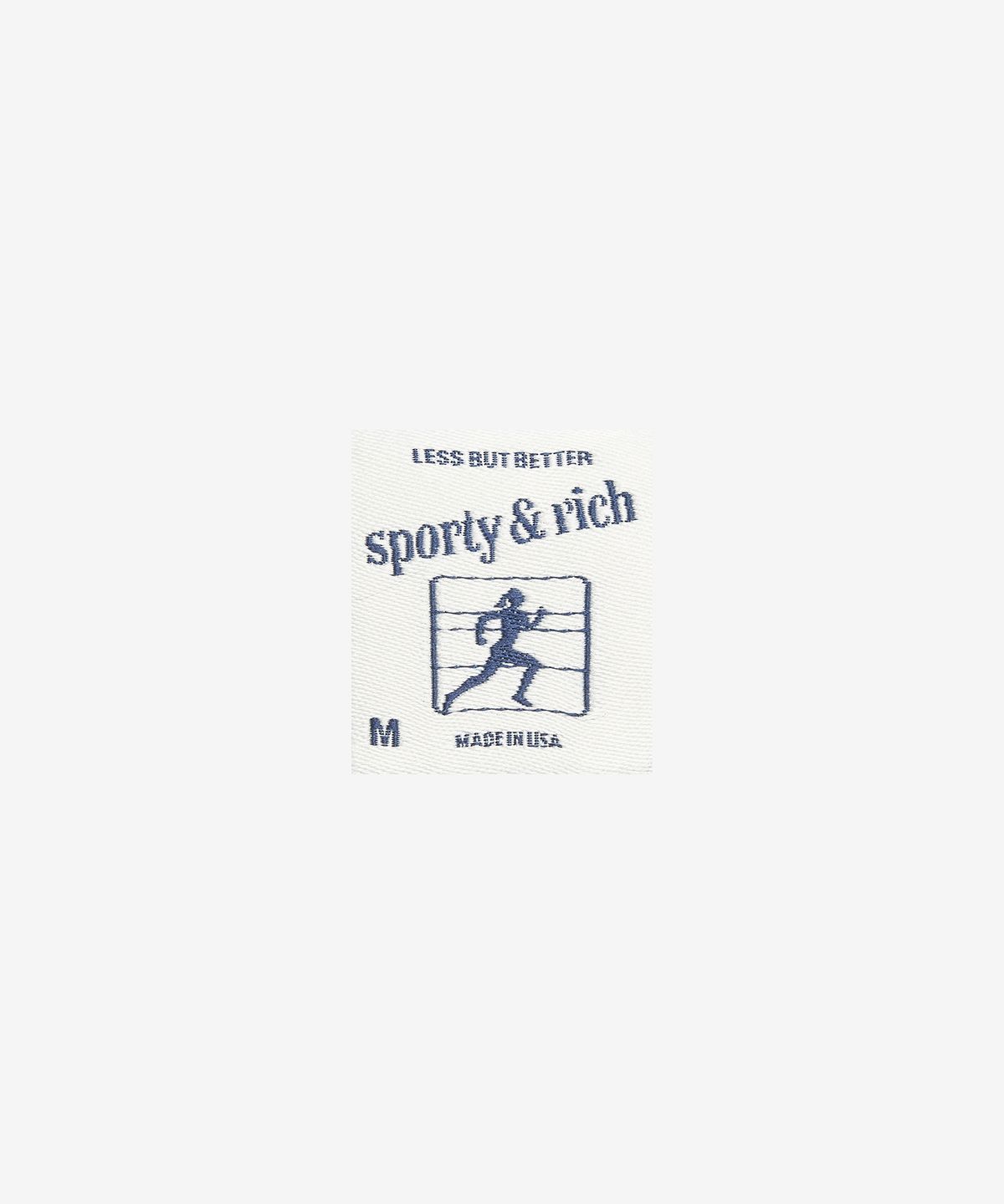 스포티앤리치(SPORTY&RICH) 웰니스 로고 크롭 맨투맨 - 오션 블루 / CR624OC