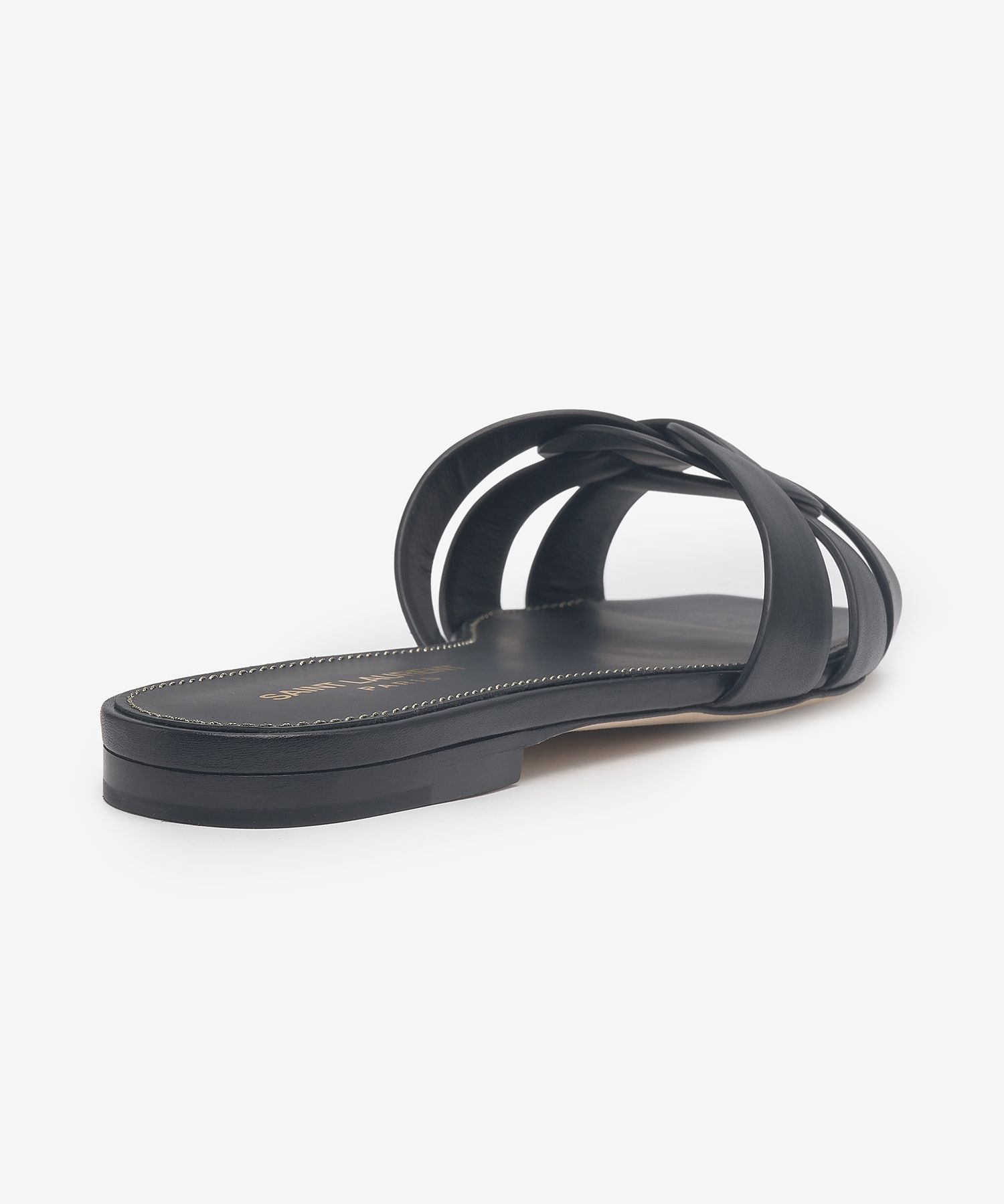 ★Saint Laurent★ Tribute Flat Mule Black 571952BDA001000 57 tribute SANDALS in smooth leather | Saint Laurent | YSL US