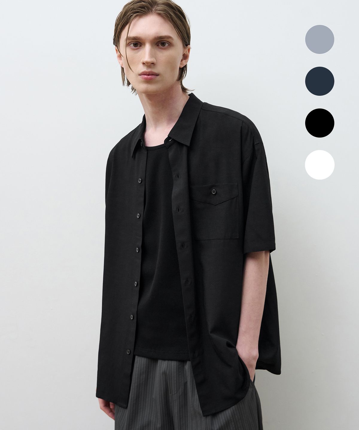 드로우핏(DRAW FIT) 스테이블 린넨 하프 셔츠 [4color]