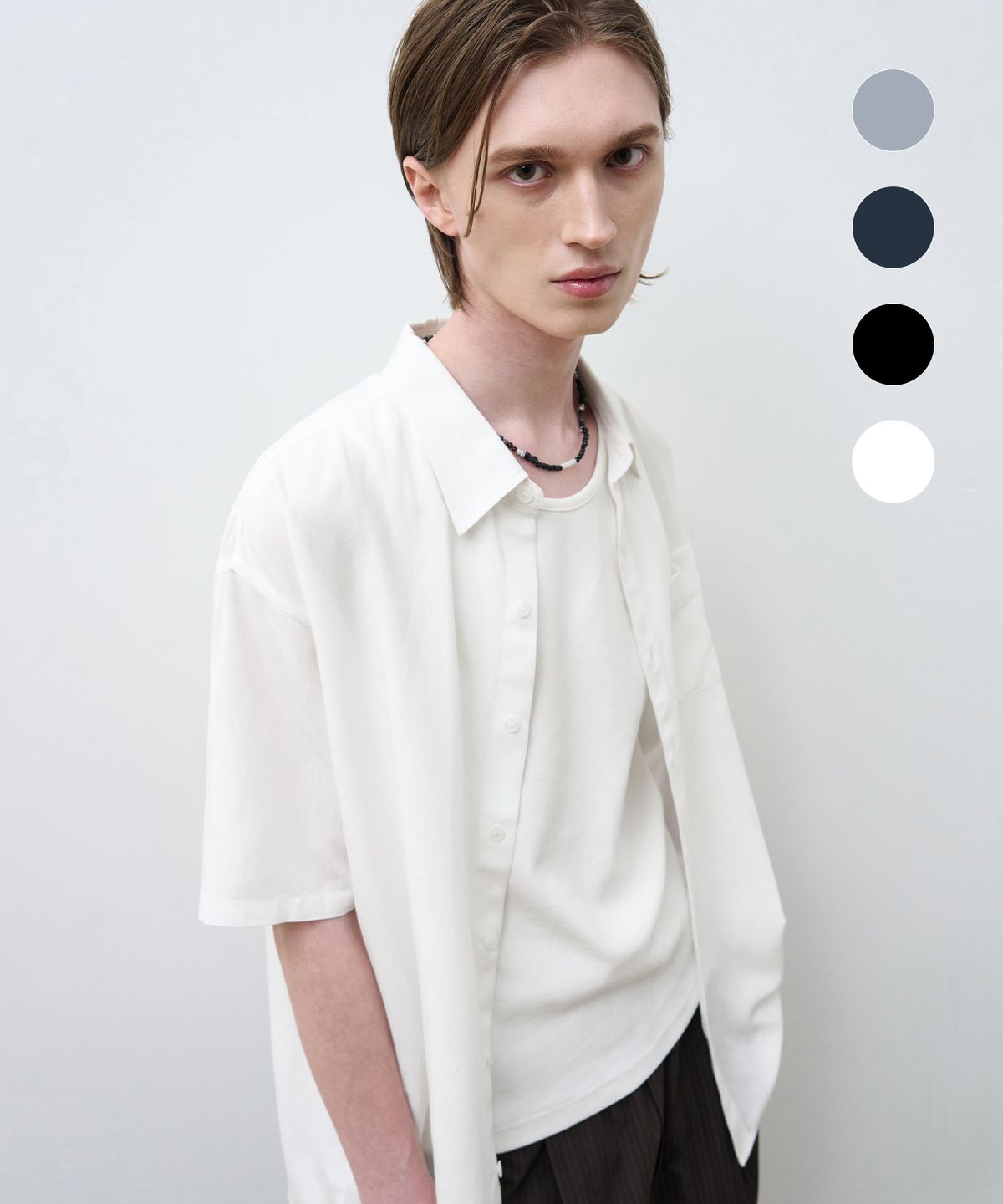 드로우핏(DRAW FIT) 스테이블 린넨 하프 셔츠 [4color]