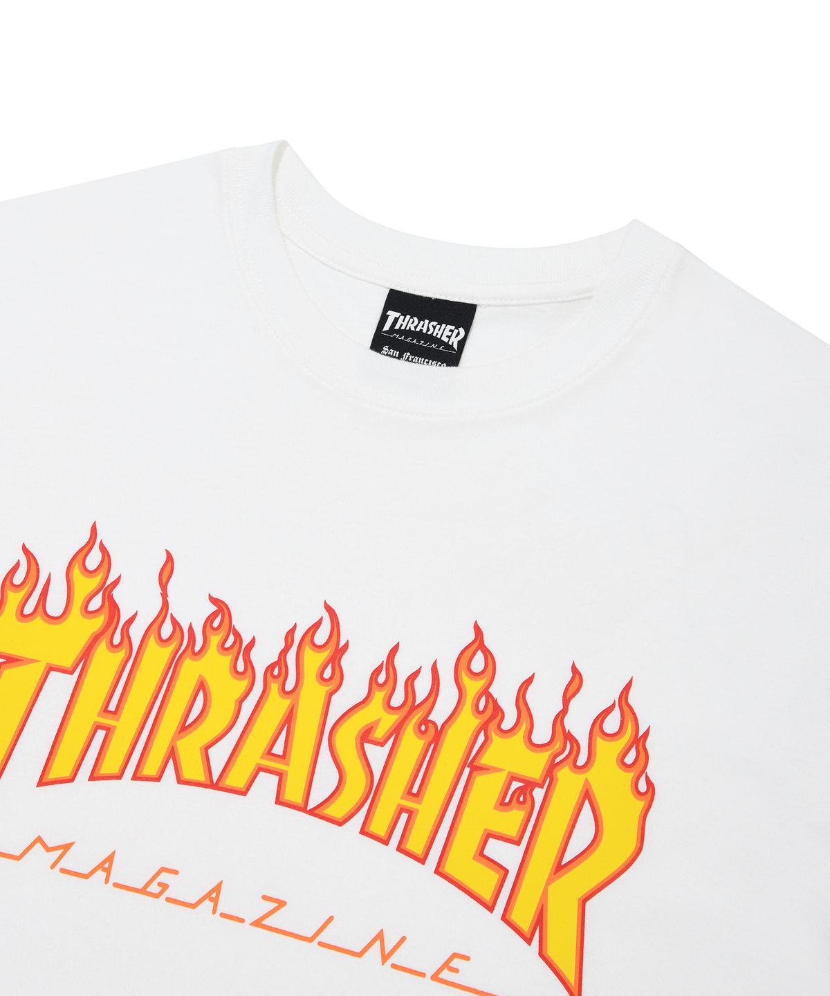 트레셔(THRASHER) 플레임 반팔 티셔츠 화이트
