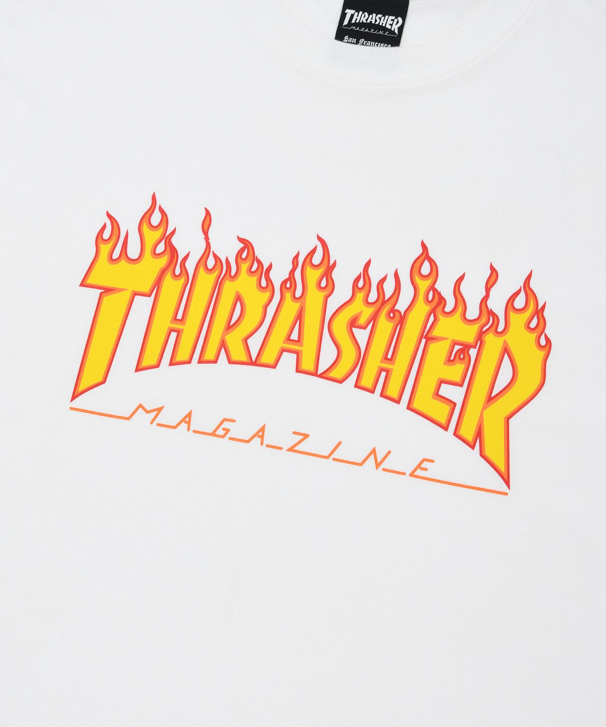 트레셔(THRASHER) 플레임 반팔 티셔츠 화이트