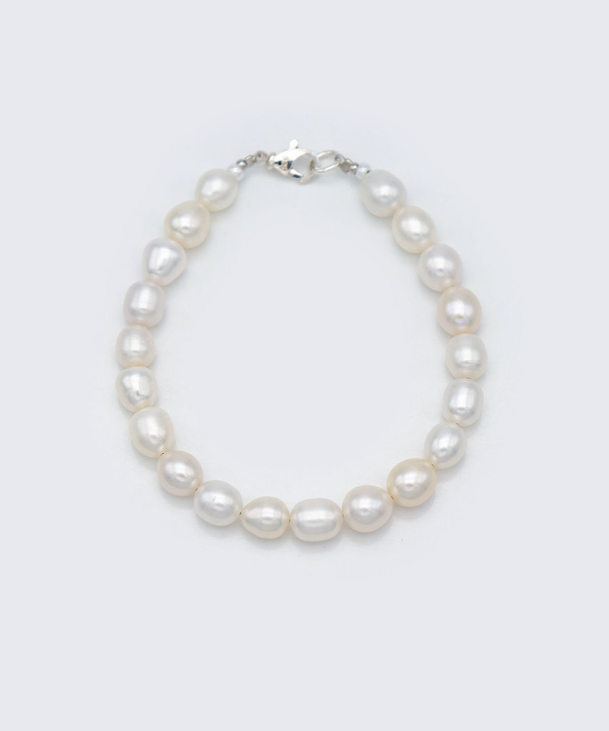 봉보(BONBEAU) Unique oval water pearl Bracelet 유니크 밥풀 담수진주 레이어드 팔찌 7mm