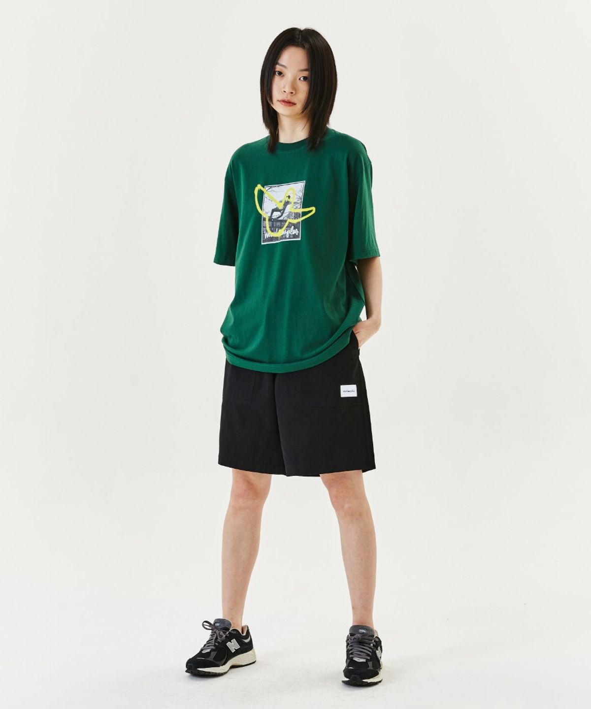 마크곤잘레스(MARK GONZALES) CHILDHOOD GRAPHIC T-SHIRT - D/GREEN
