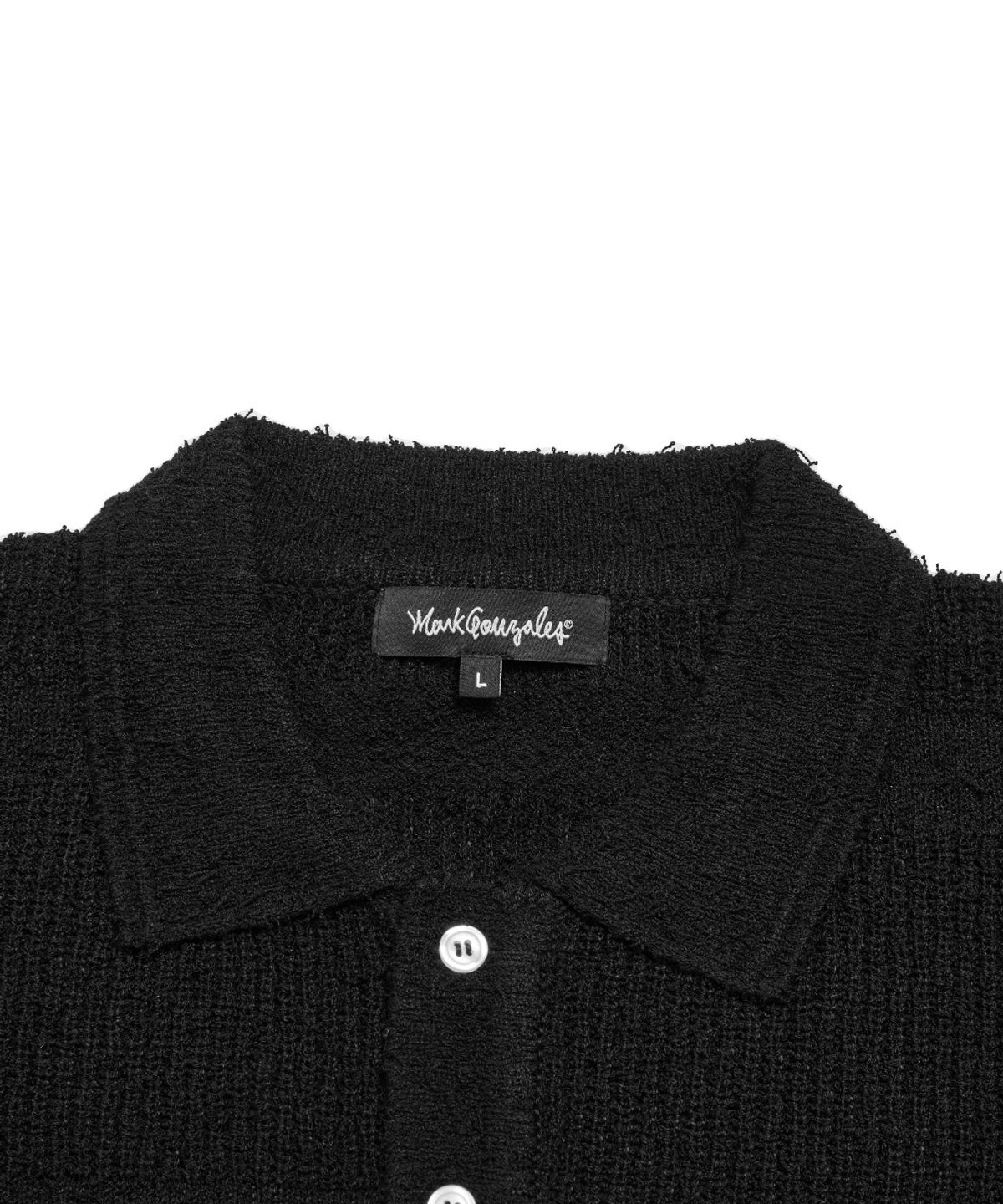 마크곤잘레스(MARK GONZALES) STRIPE KNIT S/S POLO - BLACK