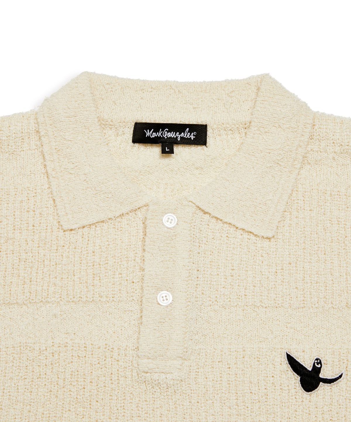 마크곤잘레스(MARK GONZALES) STRIPE KNIT S/S POLO - IVORY